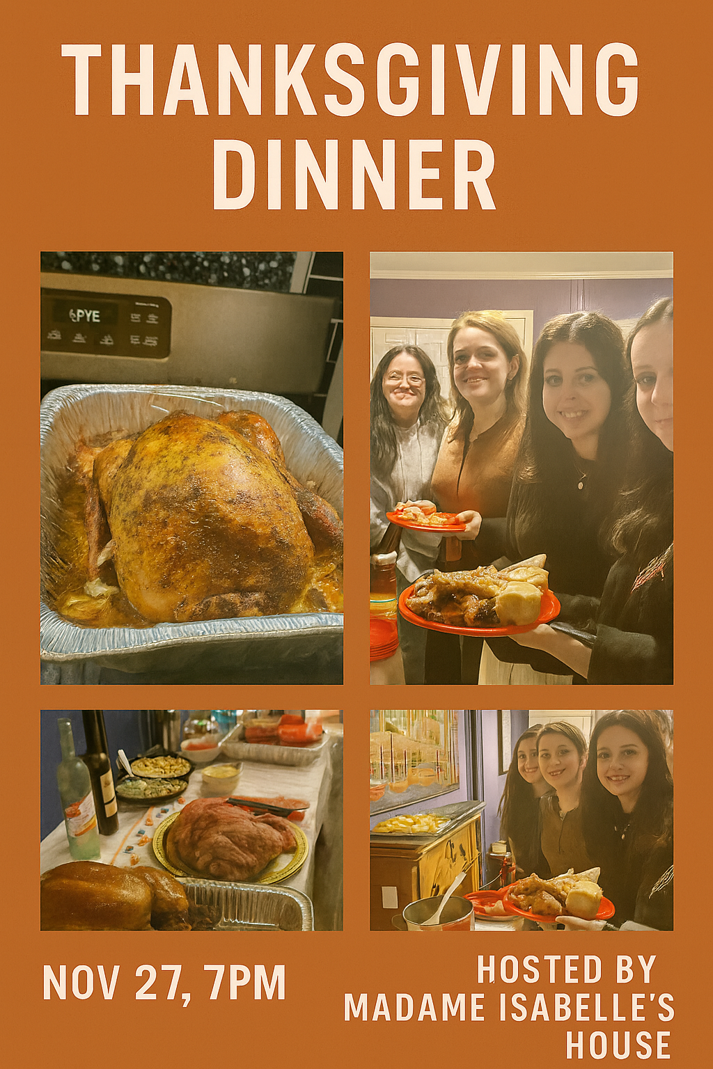 Thanksgiving Dinner at Madame Isabelle's House - Nov 25, 7 PM